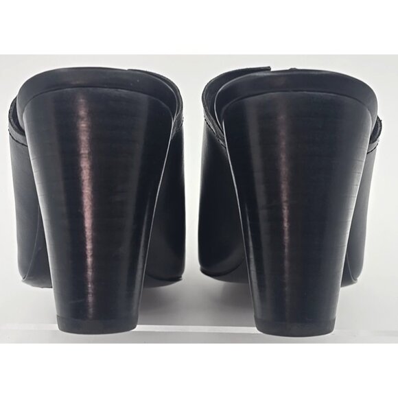 Patricia Nash Roberta Embroidered Black Leather Mules 3" Heel Pointed Toe Size 8 - Picture 6 of 11